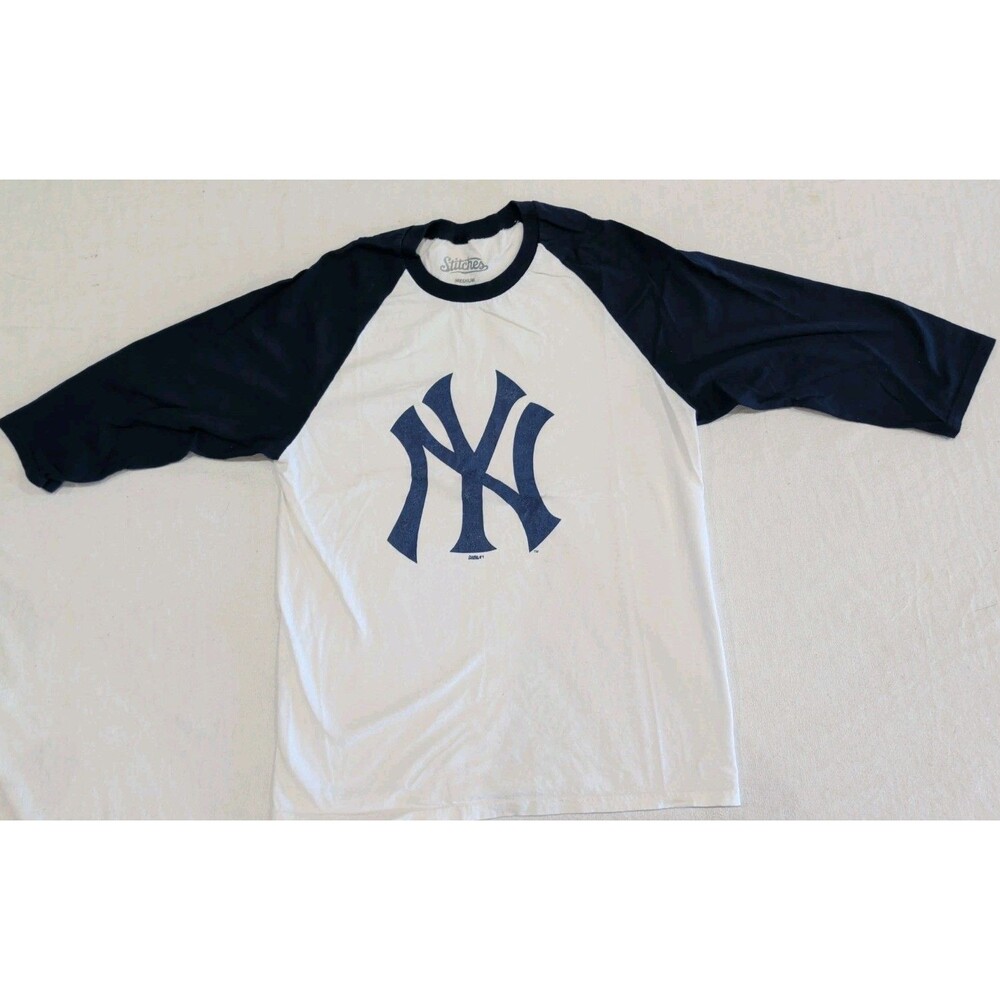 New York Yankees Stitches 3/4 Sleeve Jersey Shirt MLB Adult Size Medium